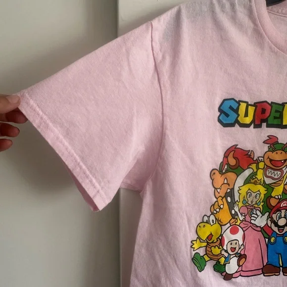 Nintendo Super Mario Pink Crop Top - Picture 3 of 10